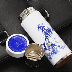 思宝/SIBAO 青花韵A1/A2真空杯 450ml 君子之行