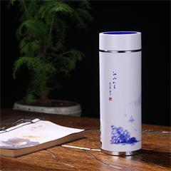 思宝/SIBAO 青花韵A1/A2真空杯 450ml 江山如画