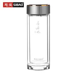 思宝/SIBAO 善若水1号/2号/3号双层玻璃杯 360ml 透明