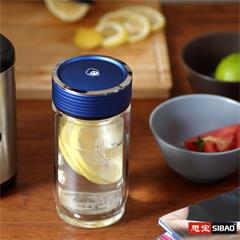 思宝/SIBAO 南极冰1/2号双层玻璃杯 350ml 果绿